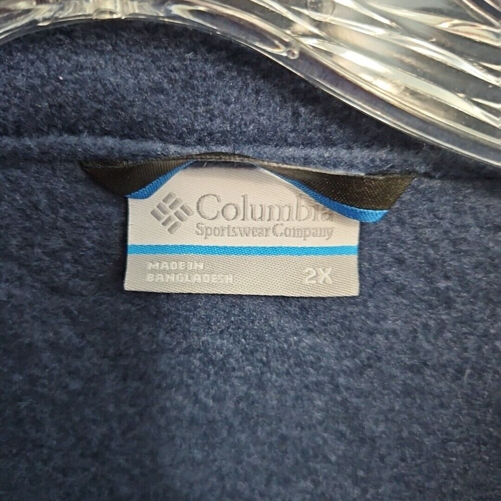 Columbia Men’s 2XL Fleece Zip Vest Navy Blue - Picture 2 of 10